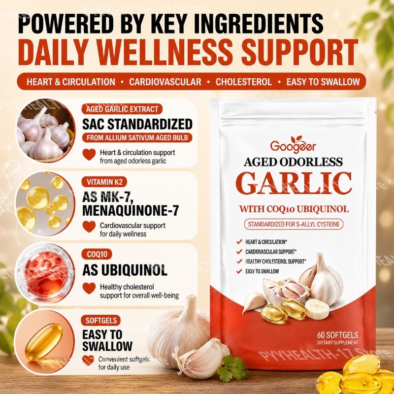 Googeer Aged Odorless Garlic S - огляд і ціна Coq10 Ubiquinol Softgel