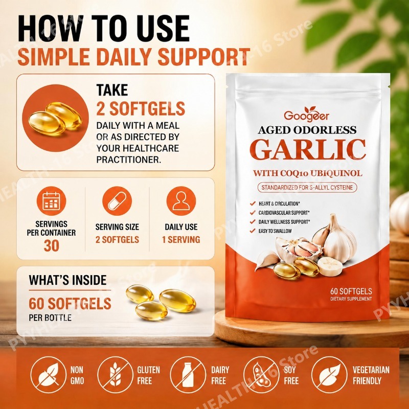 Googeer Aged Odorless Garlic S - огляд і ціна Coq10 Ubiquinol Softgel